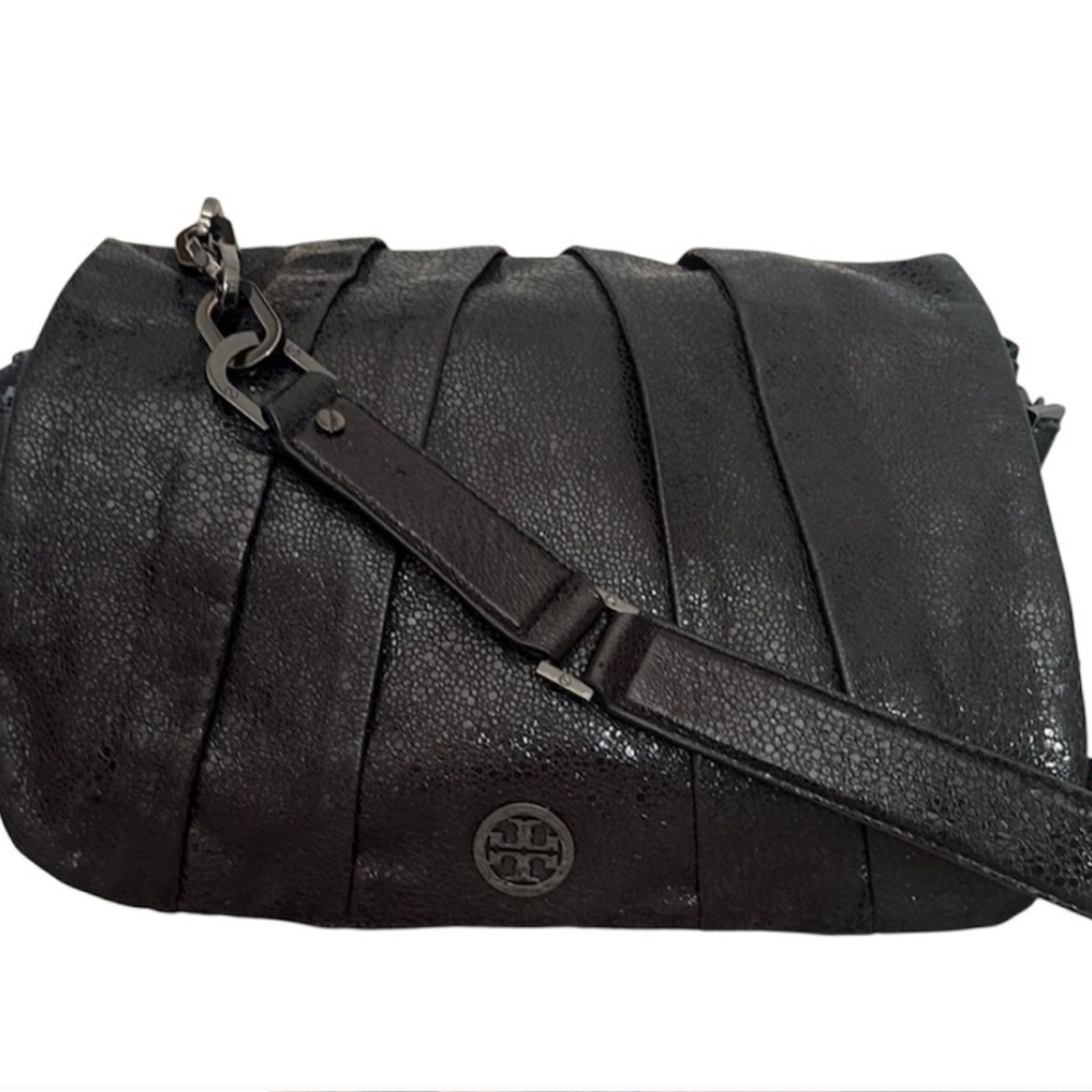 Tory Burch Black Textured Crossbody Bag